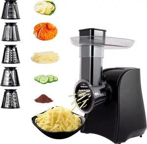 Electric Slicer, Electric Cheese Grater for  Kitchen Use, One-Touch Control Cheese Shredder, Salad Maker Machine for Fruits, Vegetables, Cheese Grater with 5 Attachments