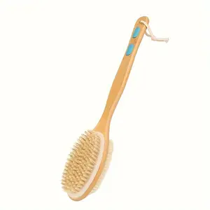 1pc Shower Brush, Dry Brushing For Body Cellulite And Lymphatic, Dry Skin Long Handle Body Brush Natural Bristle Exfoliator Scrubber For Bath Shower Wash Brushing Exfoliating Legs And Back For Men And Women Daily Care, Shower Bath Tool