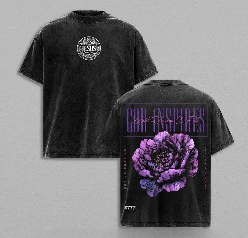Men's Christian Distressed Oversized Round Neck Shortsleeve T-Shirt - Menswear Activewear, Athletic Sports Clothes, Bible Verse Graphic Vintage Jesus Church Gym Pump Cover Top, Casual, Vintage Graphic Tees, Tshirt, Sportswear, Jesus T Shirts, God‑Inspired