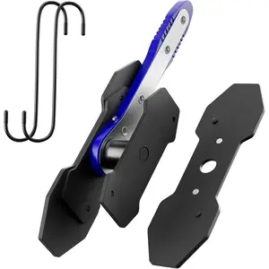 Brake Caliper Compression Tool, Caliper Piston Compressor Tool with Additional 2 pcs Large Steel Plate and 2 Hooks, 360°Adjustable Brake Caliper Tool for Single Twin Quad Piston Calipers (Blue)