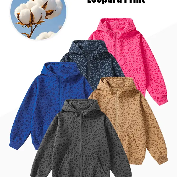 Men’s leopard-print hooded cardigan sweatshirt fabric, skin-friendly and comfortable, autumn and winter long-sleeved sweatshirt, suitable for daily commuting and outdoor activities