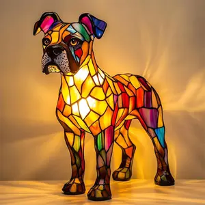 New Pet Dog Series Resin Ornaments LED Night Light Art Animal Statue Creative Home Desktop Decoration