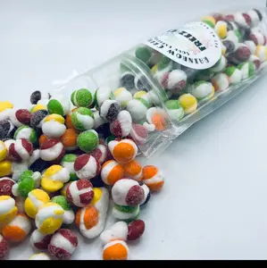 Freezies Rainbow Crunchies Sour Explosion Candy Snack - Freeze Dried Sour Fruity Flavors & Crunchy Texture - Fun Retro Sweet Bonbon - Bite Size Treat