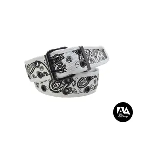 White Bandana cloth belt/y2k belt/men belt/ women belt/ unisex belt/party belt