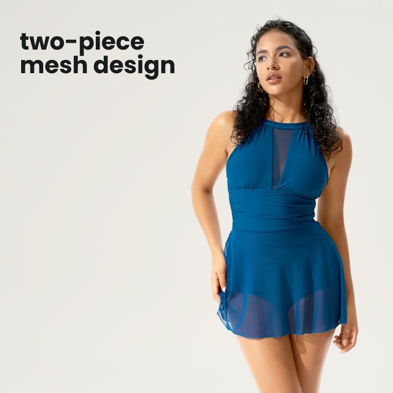 BodyTips Halter Neck Cooling Bodysuit Built In Shorts Soft Stretch Fabric Flexible Fit Outfit Breathable Feel Clean Design Popular Casual Wear Versatile One Piece For Daily Wear Work Home Lounge Vacation Travel Summer Activities Outdoor Walk All Day Use