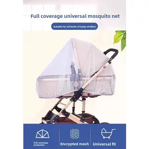 Baby stroller mosquito net, full-cover, enlarged, dense mosquito-proof cover for baby strollers and umbrella strollers