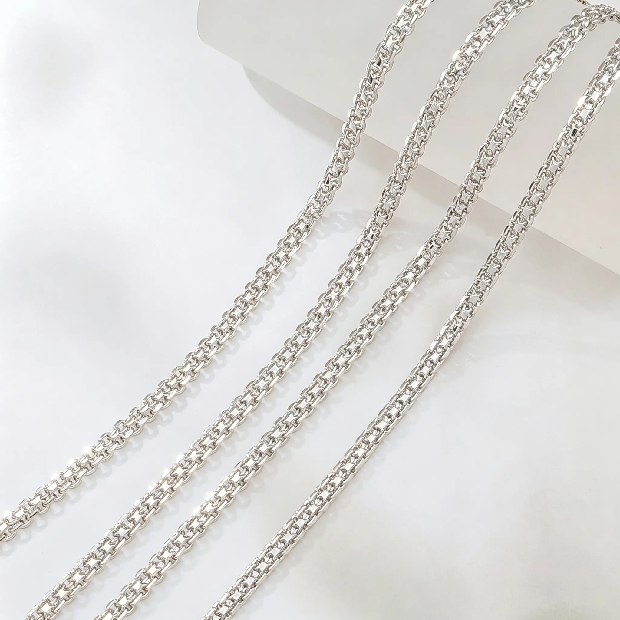 Silver Plated Thick Wheat Chain Necklace for Men Women, Solid Braided Foxtail Link Chain Choker Necklace, Sturdy Lobster Clasp Plain Chain Jewelry Replacement Necklace for Pendants Daily Wear