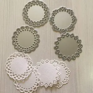 Metal  Cuts Set Include 4 Different Patterns Round Lace Flower Border  Dies Cut Stencils for Scrapbooking Photo Album Decorative Embossing Paper Dies for Card Making Template ()