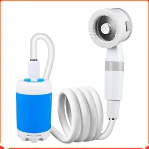 Portable Handheld Outdoor Shower 4000mAh Rechargeable with 2-Meter Hose Adjustable Flow for Camping Hiking Pet Care & Car Washing
