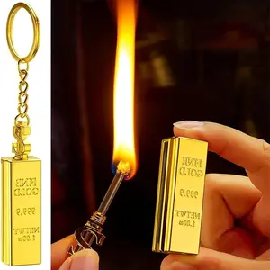(Kerosene Not Included) Permanent Match Keychain, 10000 Times Reusable, Metal & Plastic, EDC Emergency Survival Matchstick, Vintage Oil Lighter Keychain, Cool Lighters for Men,  (Must Add Kerosene To Ignite)