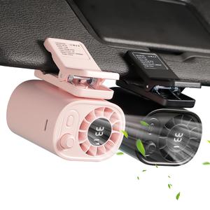 【 Summer Survivals 】JOYTUTUS Portable Car LCD Clip Fan-No Cooling Function-with 360° Rotatable 100 Speed Wind 12V USB Rechargeable 1800mAh Electric Fan Low Noise Mini Fan Clamp Anywhere-summerwins