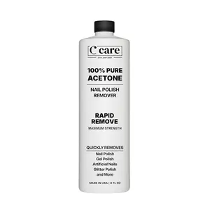 100% Pure Acetone Nail Polish Remover | Professional Quality | Easy To Use | Rapidly Removes Natural, Gel, Acrylic, shellac, and Glitter Nails | 8 Fl oz