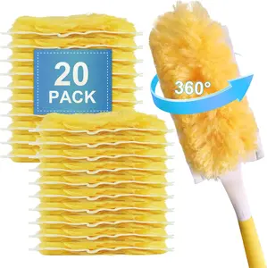 20 Pack Heavy Duty Duster Refills for Swiffer, Multi-Surface 360° Disposable Dusters Kit for Cleaning Dusting Electronics Furniture Blind Ceiling Fan (Handle Is Not Included) KUWSEIY