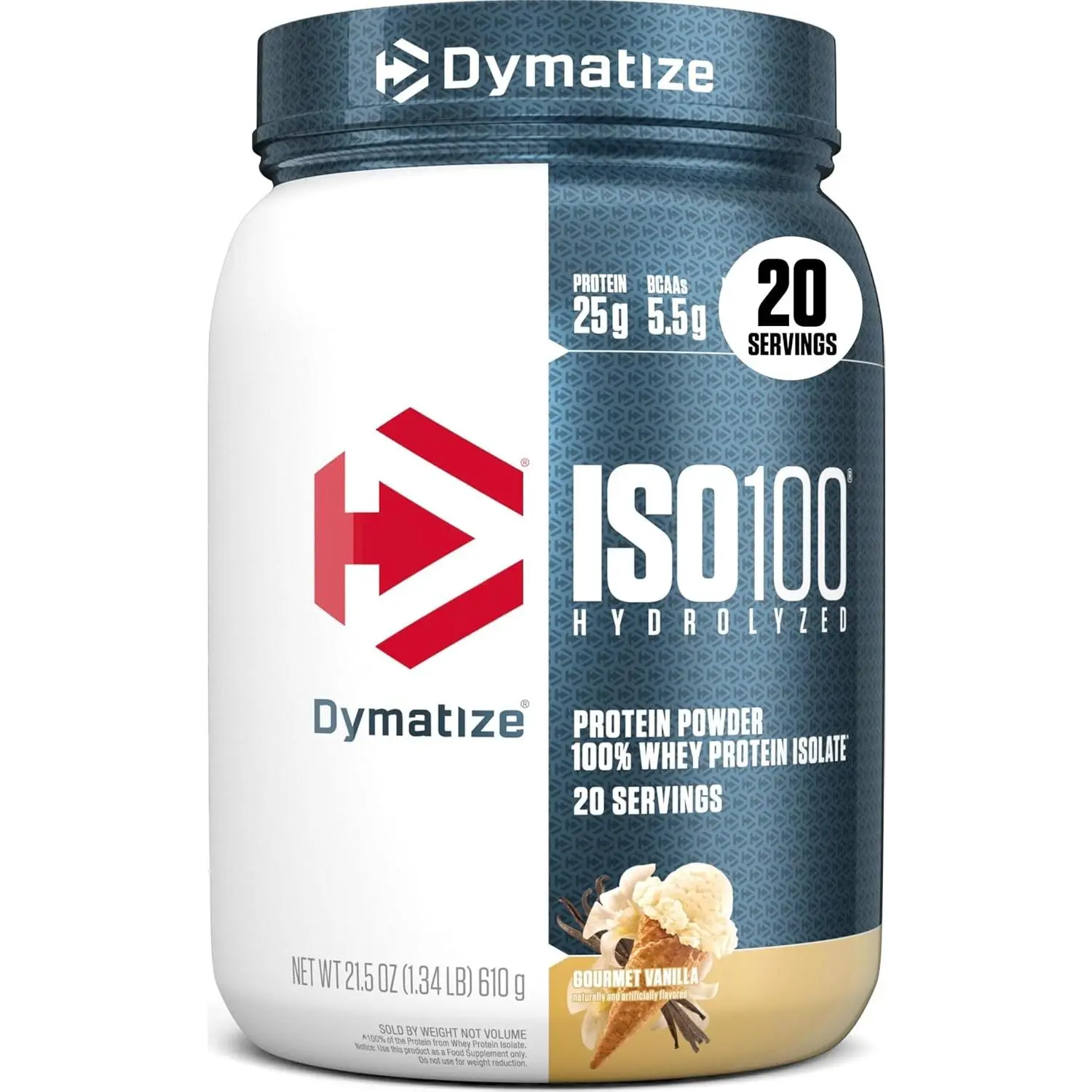 Dymatize ISO100 100% Whey Isolate Protein Powder, Gourmet Vanilla Flavor, Fitness & Nutrition Supplement
