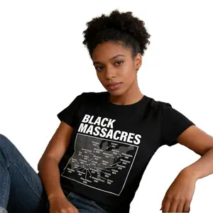 Black Massacres History Map Afro American Straggle Awareness T-Shirt