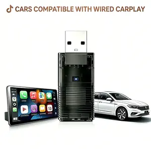 Ottocast Mini Cube , 2026 Upgrade 2in1 Wireless CarPlay & Android Auto Adapter, Plug & Play, WLAN Dual-Band 2.4G+5G, Auto Reconnect, Compatible with After 2016 Cars with Wired CarPlay/Android Auto