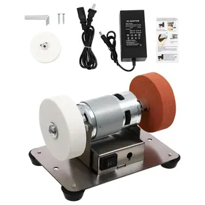Mini Bench Grinder, Electric Benchtop Sander, Electric Multi-Purpose Grinding Machine, Polishing Grinding Machine Small Grinder for Woodworking Knife Making(6.3 * 3.9 * 3.9in)