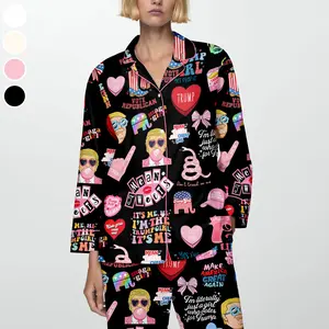 Trump President Pajamas Set, Trump Supporter Sleepwear, Women Lounge Wear, Premium Pajamas, Gift For Her