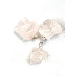 Rose Quartz Rough Crystal Pendant Necklace