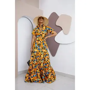 Omenana Kaftan Maxi Dress – Handmade African Ankara Elegance