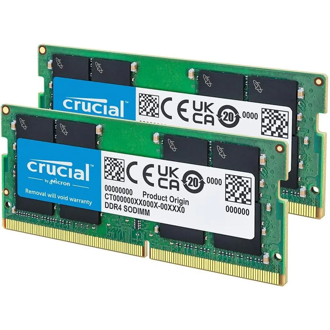 32GB DDR4 RAM Kit (2X16Gb), 3200Mhz (PC4-25600) CL22 Laptop Memory, SODIMM 260-Pin, Downclockable to 2933/2666Mhz, Compatible with 13Th Gen Intel Core and AMD Ryzen 7000 - CT2K16G4SFRA32A