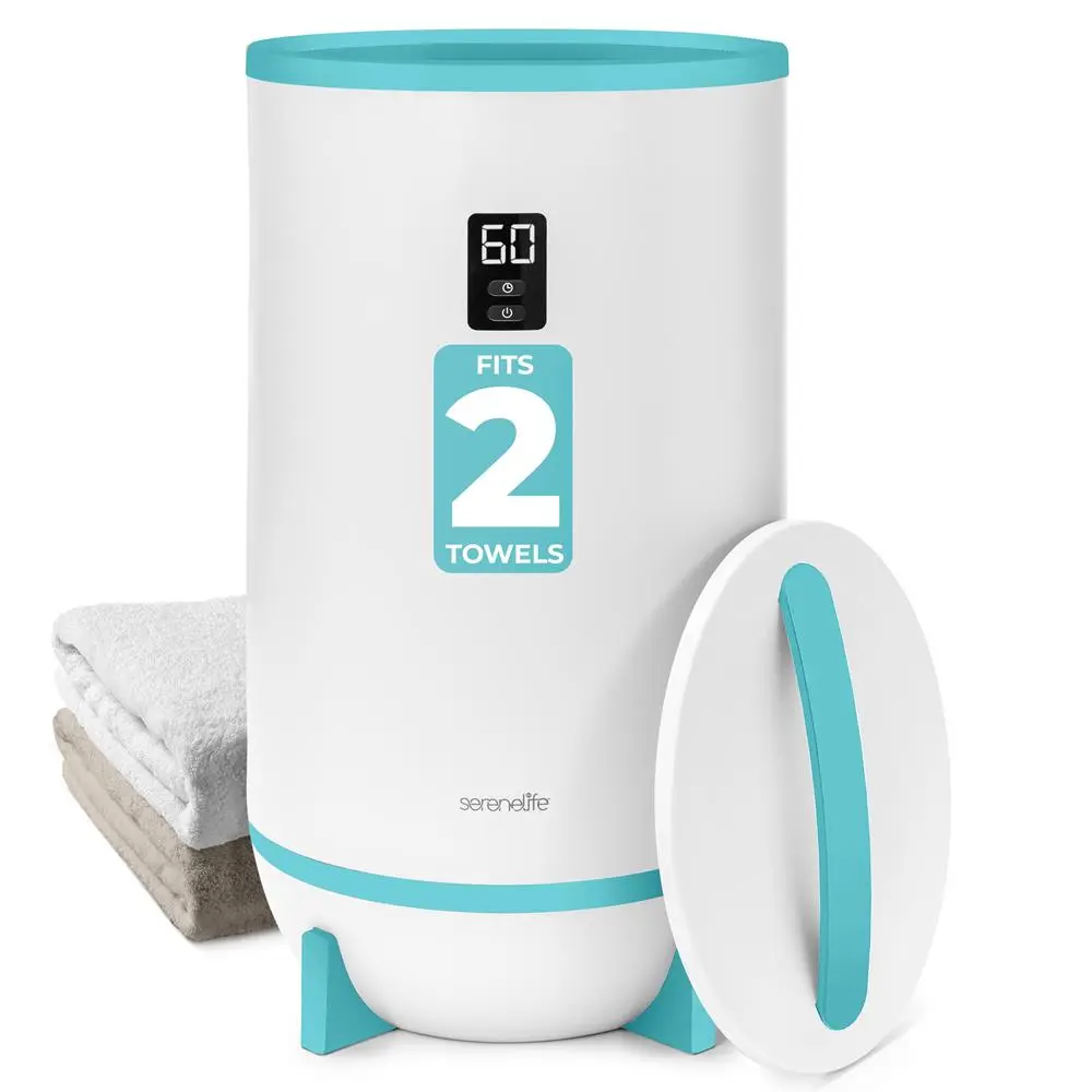 Towel & Blanket Warmer - Blue | Quick Heat Electric Warmer Bucket with Auto Shut-Off, One-Touch Control & 2 Towel Capacity - Portable Spa, Home Bathroom Essentials