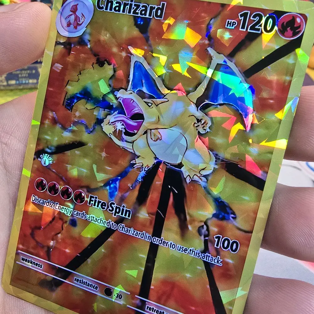 151 Charizard Extended Art Custom Card, Holo Options or Textured Shattered  Glass Holo - TikTok Shop