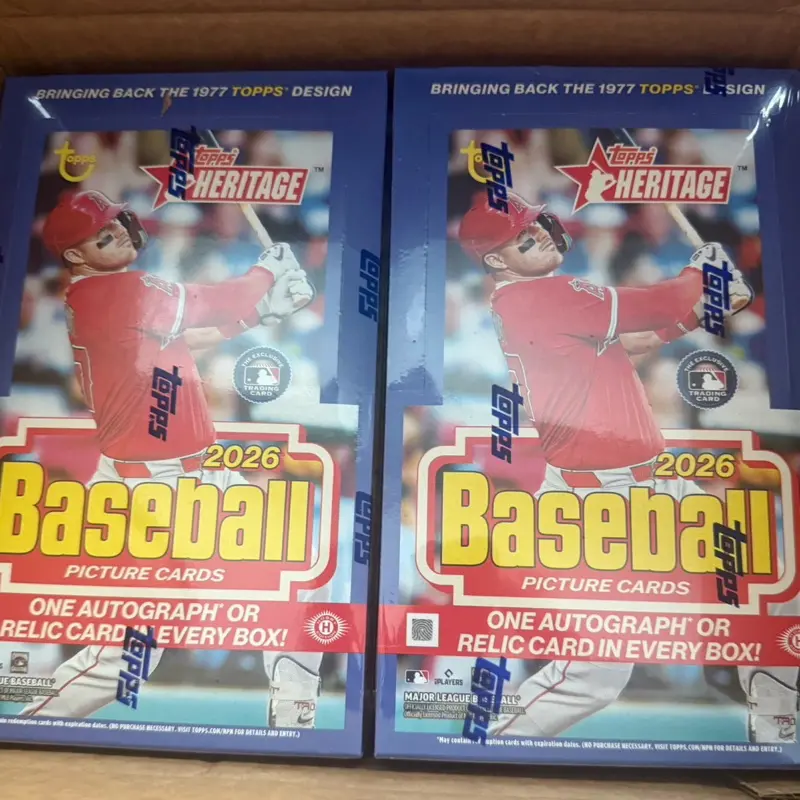 Topps 2026 Heritage Baseball Picture Cards Half Case Break with One Autograph or Relic Card per Box