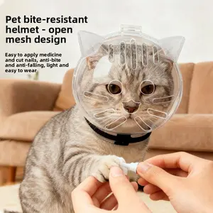 Cat Headgear Anti-Licking Anti-Biting Elizabethan Collar for Grooming Sessions Bite-Proof Anti-Scratch Pet Helmet for Safety and Comfort