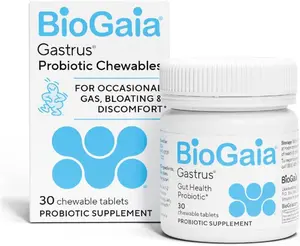 BioGaia Gastrus Gut Health Probiotic, 30 Chewable Tablets Healthy Supplement Digestive Wellness Bundle Debloat Detox