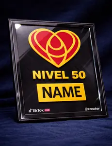 Premio Personalizable de Nivel 50 – Premio de Emblema de Corazón de Creador en TikTok Live