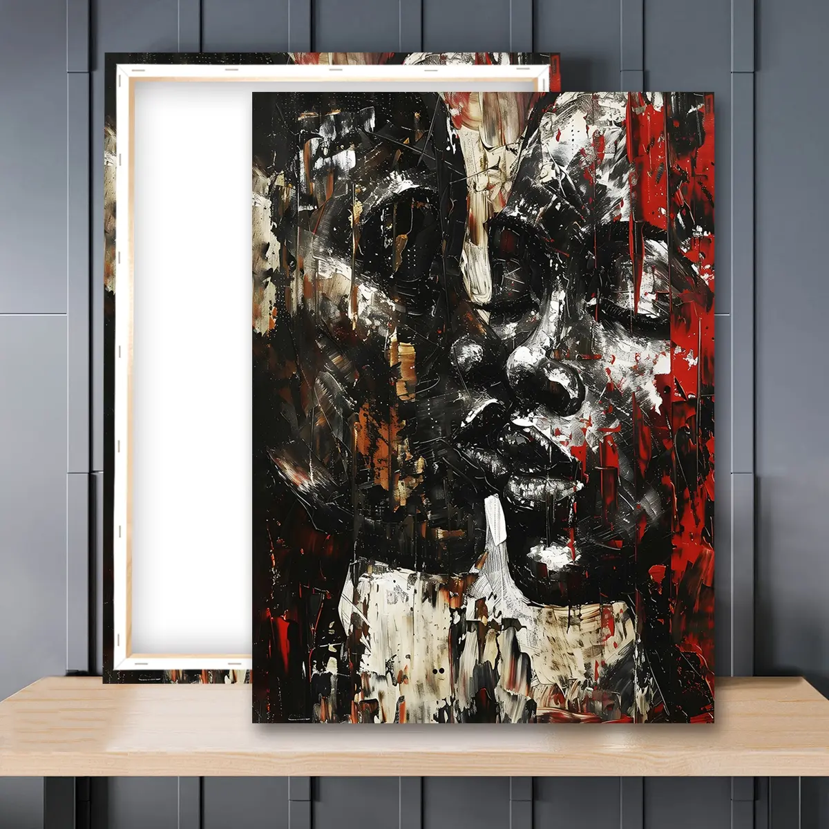 1pc Wooden Framed, African Woman Wall Art Canvas Painting, Black Art, Afrocentric Art, Contemporary Illustration Art Poster, Wall Print Wall Pictures, Ideal For Bathroom, Bedroom, Office, Living Room, Wall, Room, Home Decoration