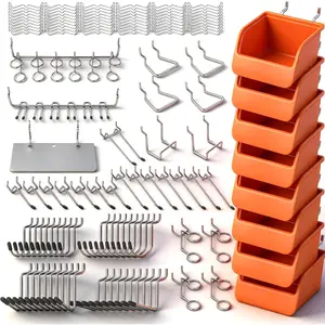 150 PCS Pegboard Hooks Assortment Kit – 15 Types Heavy Duty Pegboard Accessories with Bins – Fits 1/8 & 1/4 Inch Pegboard Metal Hooks for Garage, Workshop, and Tool Organization