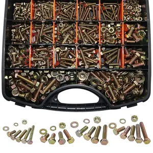 1020PCS Grade 8.8 Metric Bolt Assortment Kit -M4 M5 M6 M8 Heavy Duty Hex Bolts & Nuts with Washers,Yellow Zinc Plated(12-30mm), Automotive/Furniture Hardware,Assorted Metric Fasteners for DIY & Repair