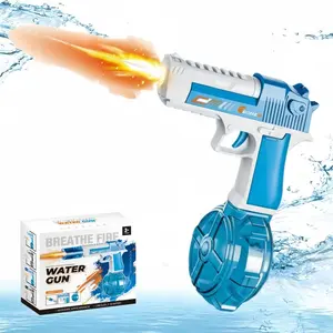 LED Electric Toy Water Gun Waterblaster with Flame Light Effect, Rechargeable Lithium Battery, Safe Portable Outdoor Toy for Adults and Kids, Summer Party Gift