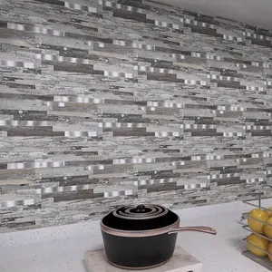 4pcs 3D Waterproof Peel and Stick Backsplash Tile, Easy to Install Mosaic Sticker for Kitchen & Bathroom, Beautiful and Durable Finish