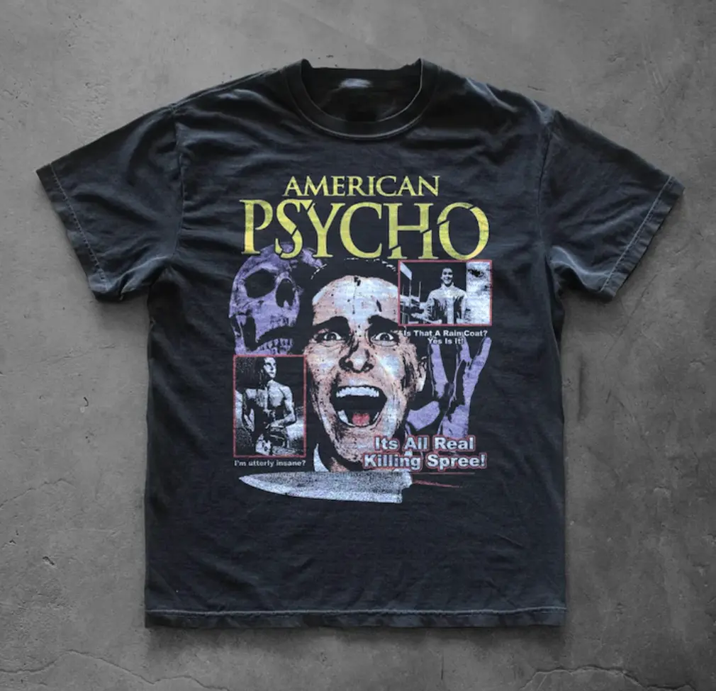 American Psycho T-Shirt, Retro Y2K Horror Movie Graphic Tee