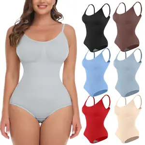 Shapewear for Women Butt Lifter Bodysuit Tummy Control Seamless One-Piece Tummy Tucking Bodysuit Shapewear Womenswear Comfort Spaghetti Strap Hip Snatched Underwear Basic Minimalist