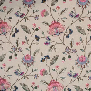 Feige Embroidered Cotton Curtain Fabric | 54″— Sold by the Yard
