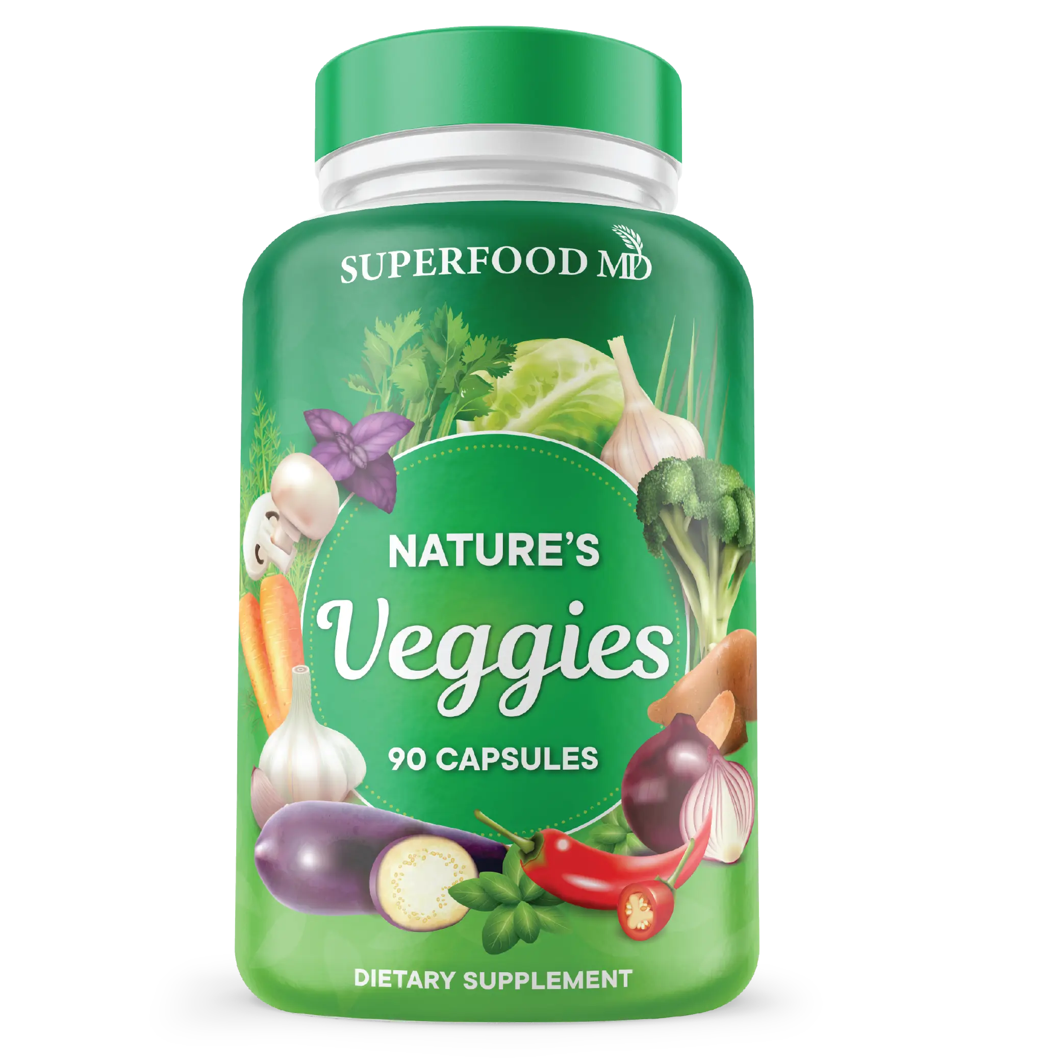 Superfood MD Veggies Supplement - 90 Vegetable Capsules - Supports Energy Balance, High Lycopene, Vitamins & Minerals -Made in The USA