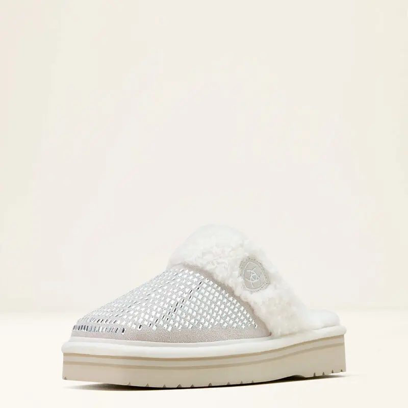 Ariat Jackie Square Toe Stack Slipper Cream