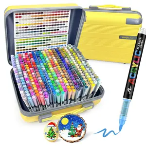 GuangNa 360 Acrylic Paint Markers Direct Liquid Ink Control System Professional Grade for Rock Painting Canvas Glass Plastic Fabric & Creative Crafts Christmas Gift