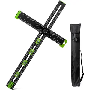 6 in 1 Adjustable T Square, 24in Drilling Positioning Ruler, Cabinet Hardware Jig, Marking Gauge Tools for Woodworking, Cabinet Drawer Door Hole Drilling Template.