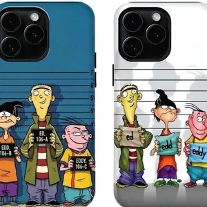 Ed, Edd ,n Eddy 90s Retro Cartoon Phone Case Compatible for iPhone 17Promax 16 15 14 13 12 11 and for Samsung Galaxy S21-S25 Perfect Gift for Friends Childhood Memories