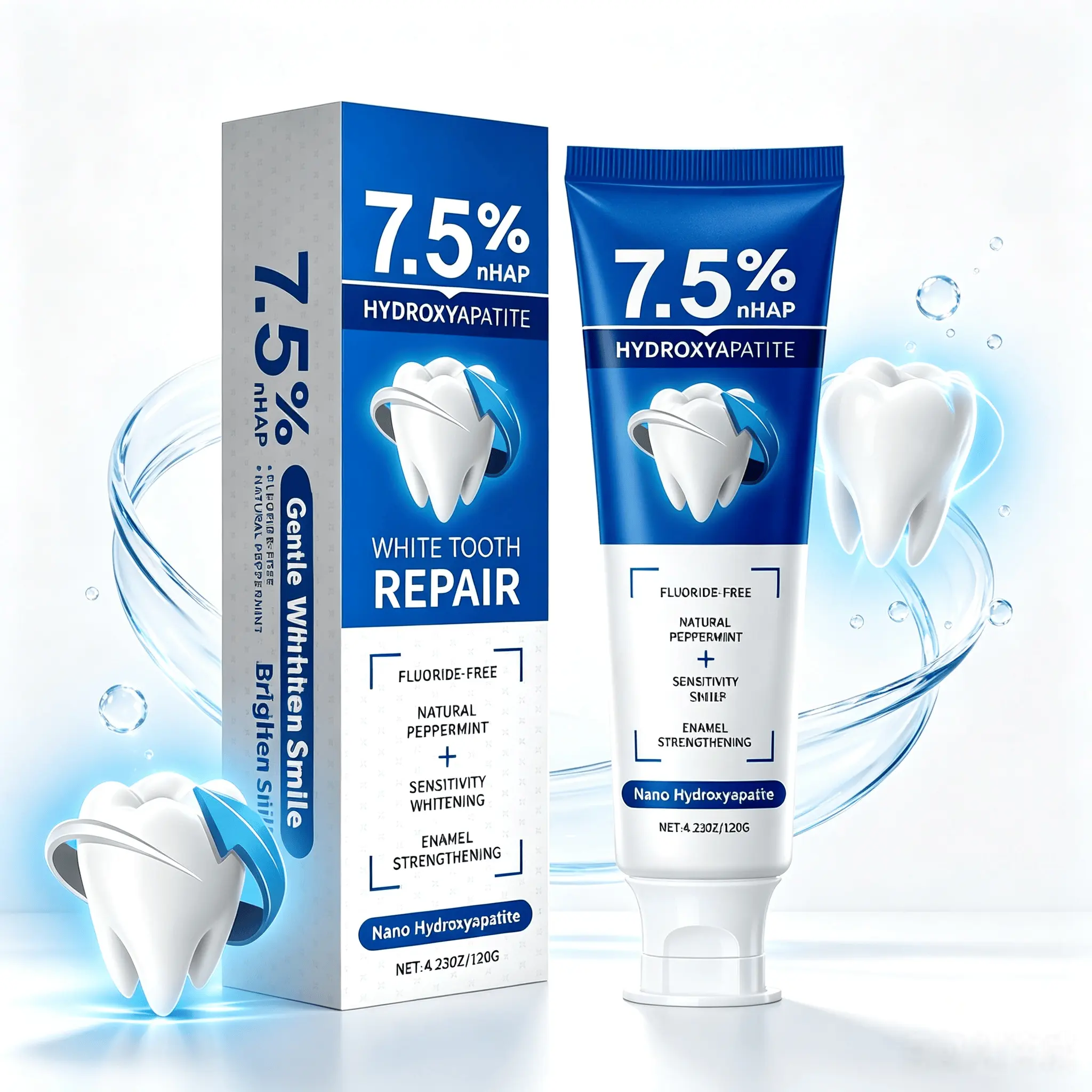 Looking for non-fluoride toothpaste? Our 7.5% nHAP formula supports enamel care with mild peppermint flavor