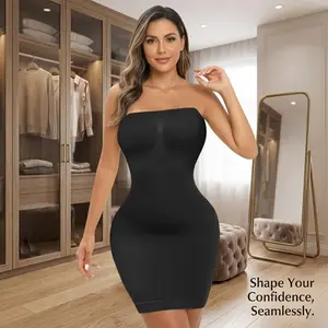 Women's Seamless Strapless Shapewear Full Slip - Tummy Control Body Shaper for Under Dresses Smoothing Comfortable Invisible Lingerie Perfect for Formal Wear Daily Use