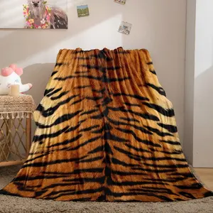 Luxurious Tiger Stripe Fleece Throw Blanket -  Soft Funny Throw Blanket Cozy Lightweight Plush Portable Cover Blanket For Sofa,Warm Gift For Birthday,Christmas,Multiple blankets
