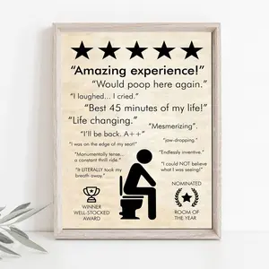 1pc, Funny Bathroom Canvas Wall Art Prints - 12x16inch Frameless Poster for Living Room, Bedroom, and Home Decor