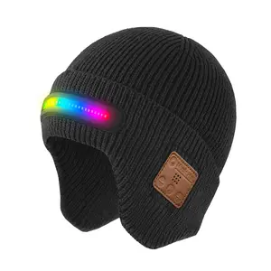 TR-BTD4 RGB Smart Beanie - 16.8M Color-Changing LED with 3 Modes | USB-C Magnetic Charging for Skiing/Camping | App Controlled Winter Tech Gear