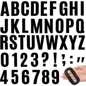 12Pcs Black Vinyl Letter & Number Stickers, 4 Inch Waterproof, Capital Alphabet ABC Decals for Mailbox, Poster, Bulletin Board, Signs & Graduate Decor DIY